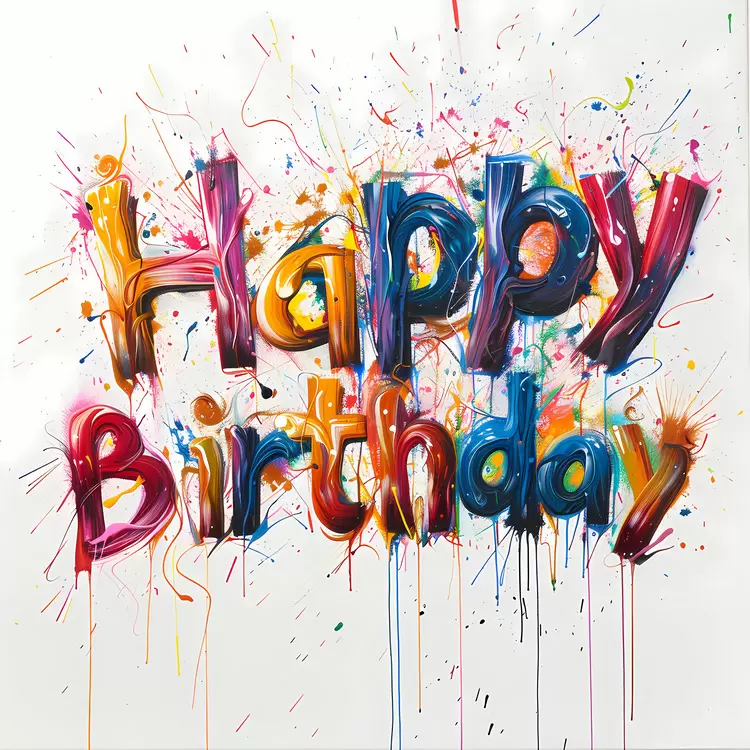 Festive Artwork Artistic Creative Happy Birthday