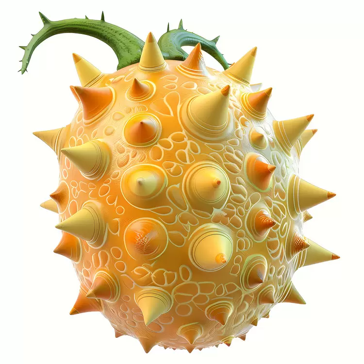 The fruit spherical ridged spiky fruits