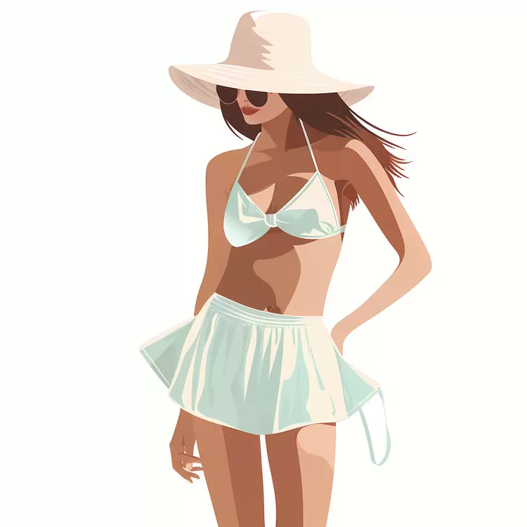 vacation hat swimsuit outdoor swimming