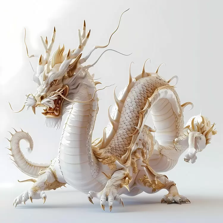 Chinese Zodiacs White dragon Asian Artistic