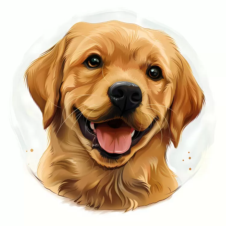 yellow dog close up happiness face