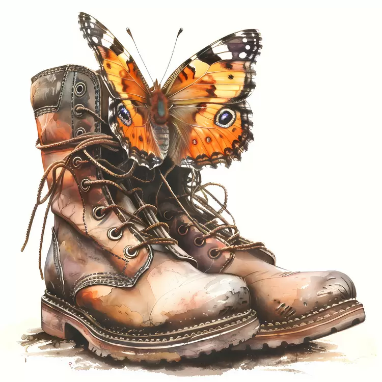 rugged brown realistic leather boots