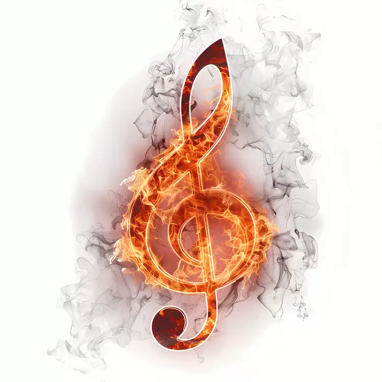 fire symbol burning instrument music burns music note