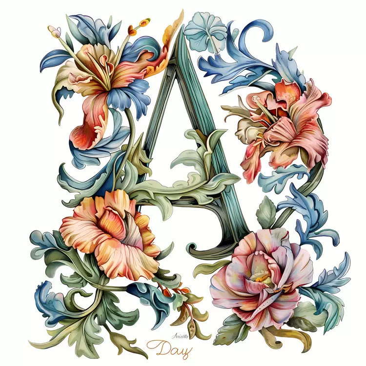 floral vintage hand painted watercolor colorful