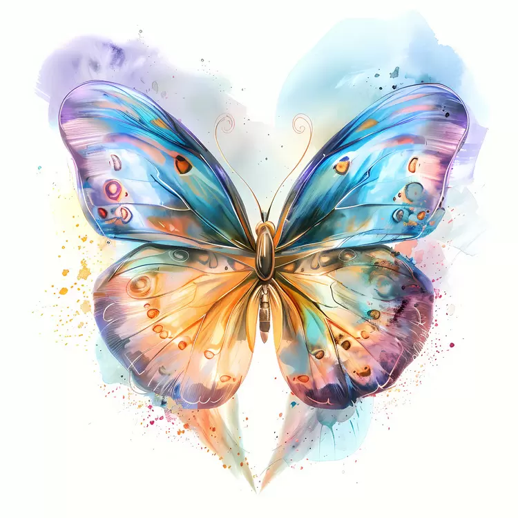 butterfly watercolor abstract colorful dynamic