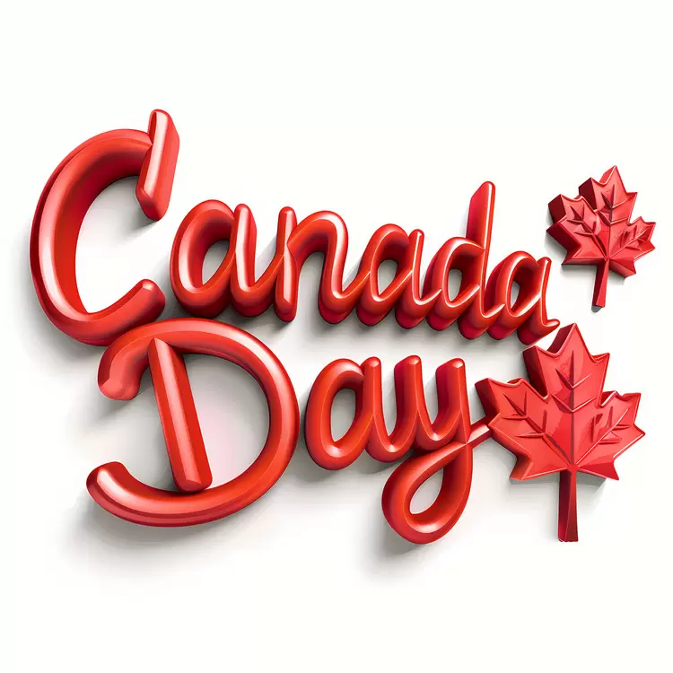 Canada national holiday red lettering 3d text 10