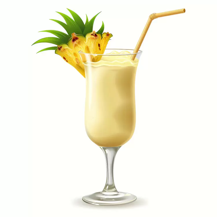 Pineapple juice White background Tropical drink Glass