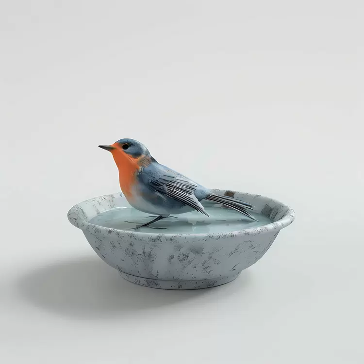 marble blue color Bird Bath surface water bowl