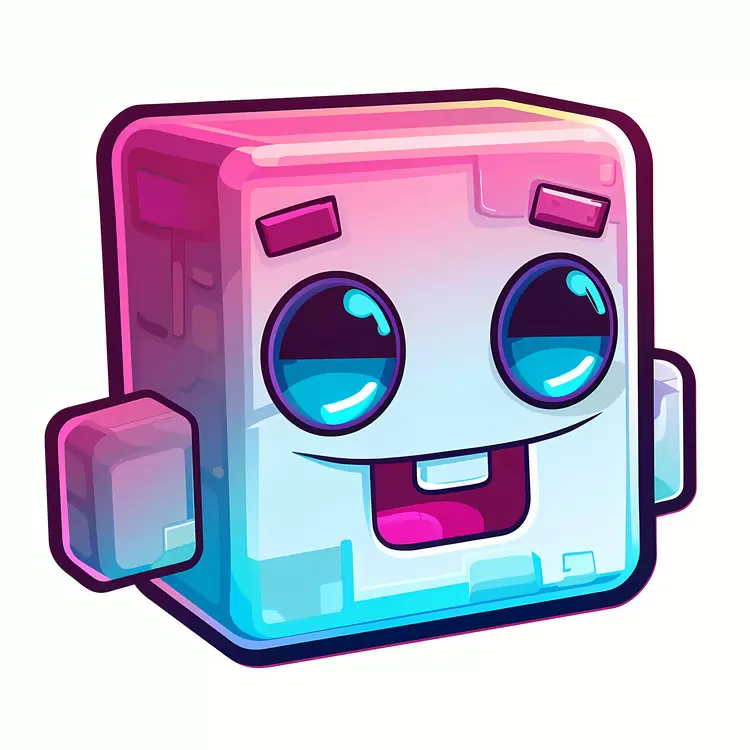 blocky digital artwork retro cube
