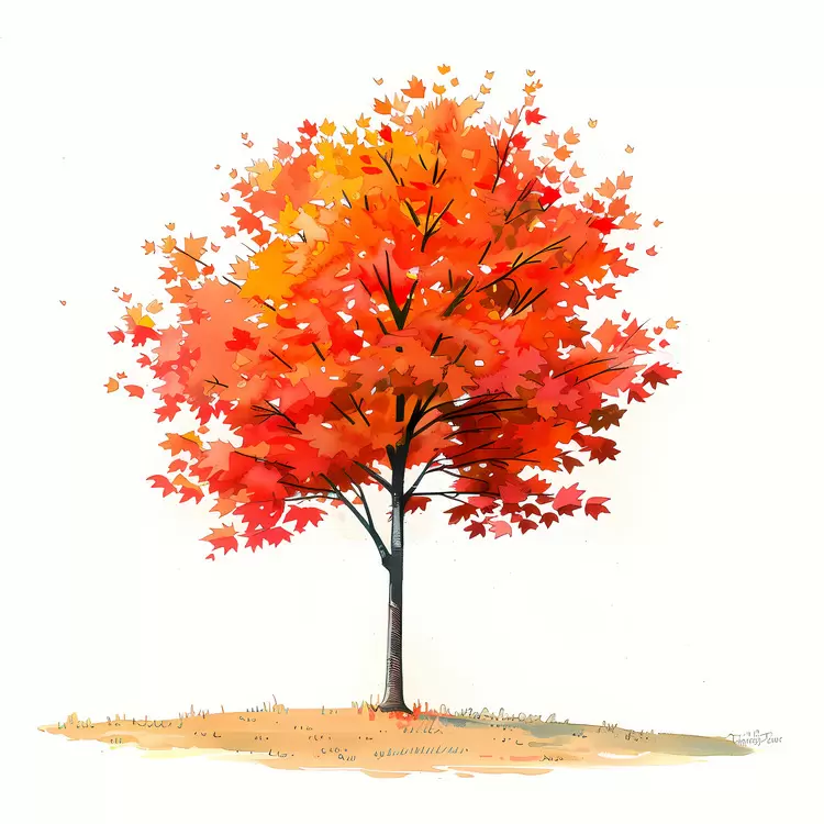 leafy branches deciduous tree Maple Tree fall colors