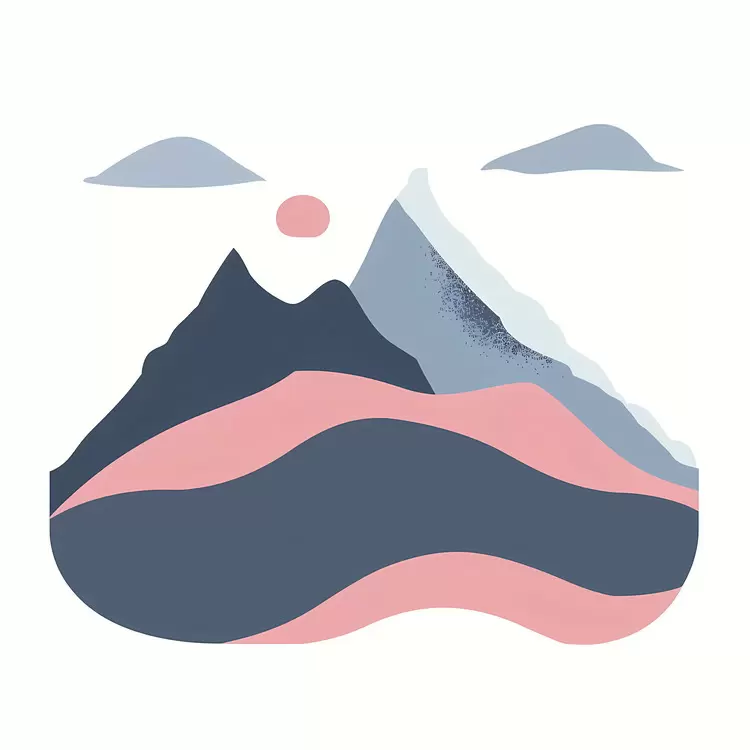 mountain range landscape clouds artistic illustration mountains