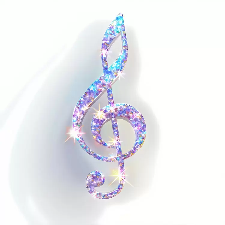 sparkling notes silver glitter music symbol glittering music note