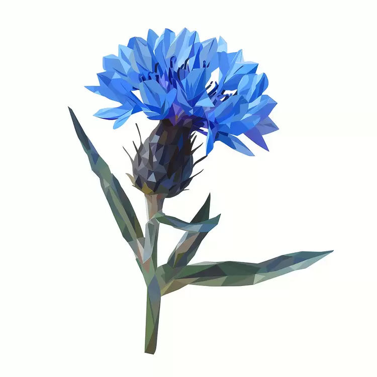 High Resolution Low Poly Stylized Artistic flower