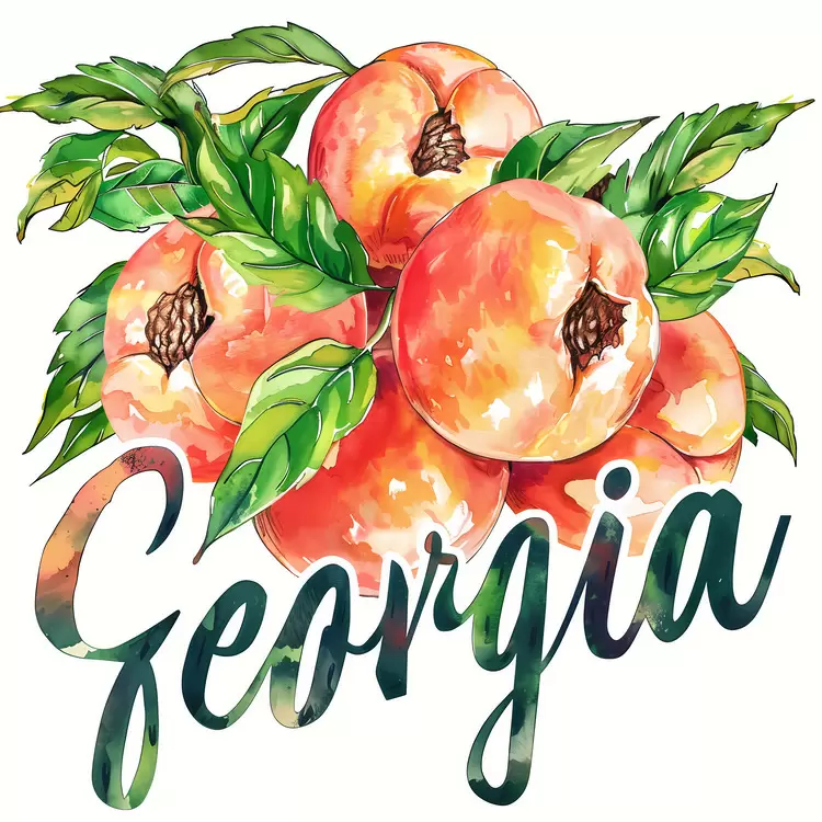 Watercolor Peach  s Peach Wall Art Peach Still Life Peach Floral Arrangement Georgia Peaches