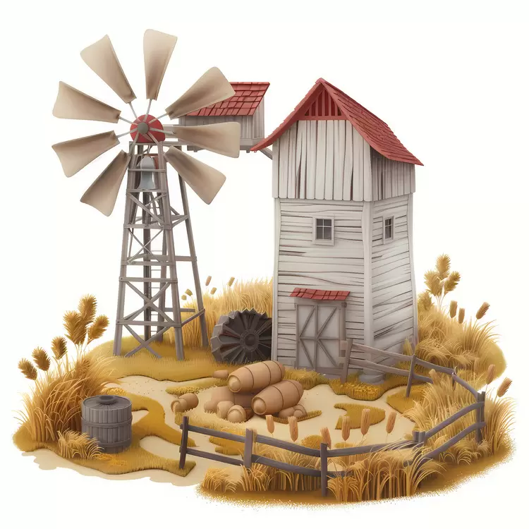 Harvest Wheat Simple Organic Windmill