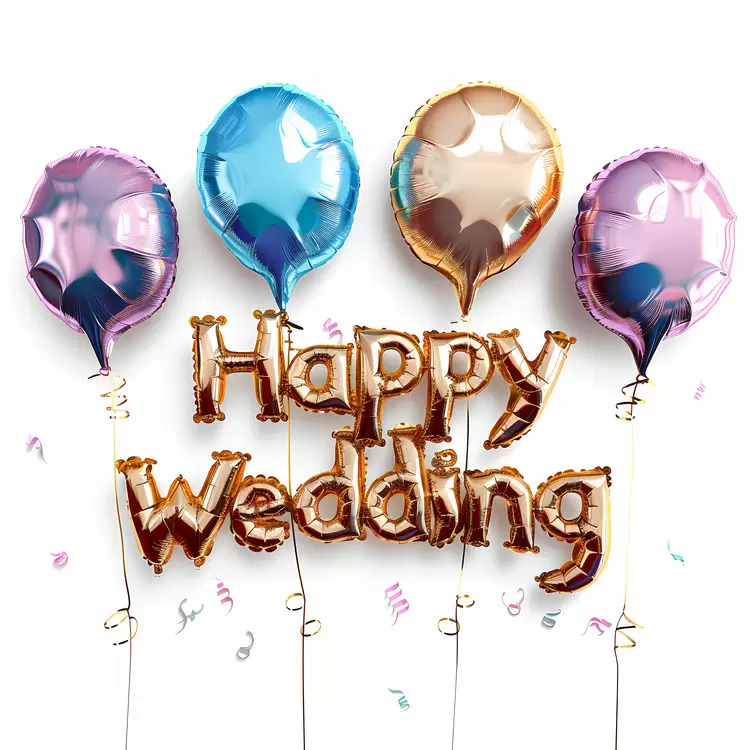 Happy Wedding Balloon Arrangement