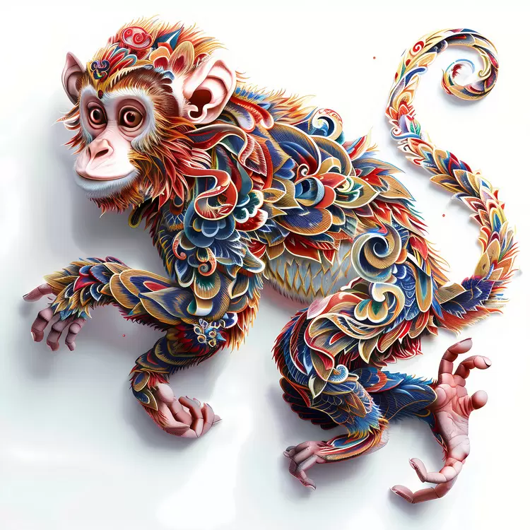 Chinese Zodiacs Creative Illustrations Monkeys Handmade