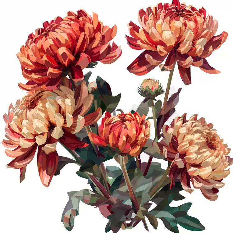 orange chrysanthemum vibrant colors pink flower arrangement