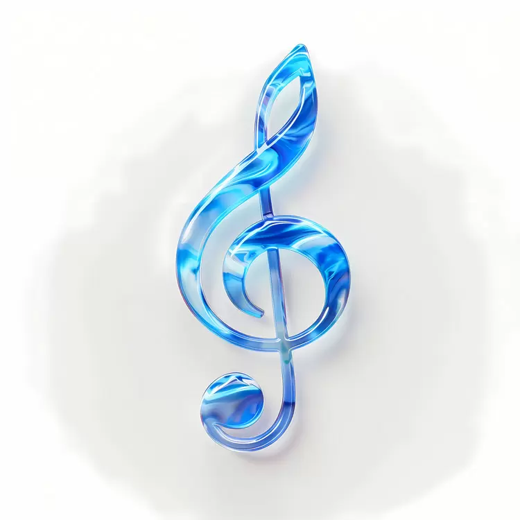 music note Shiny Key Watercolor Glossy