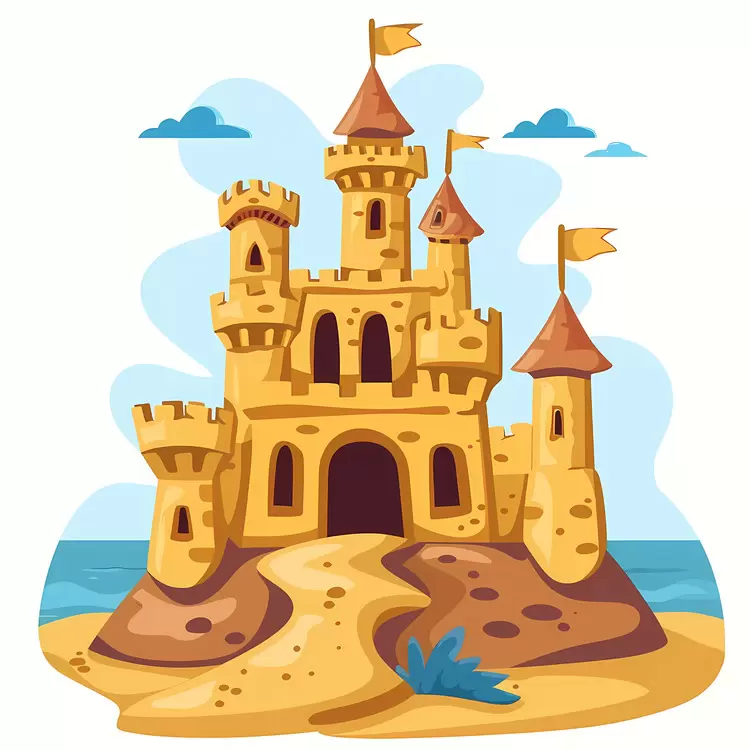 childish funny king's castle sand castle beach