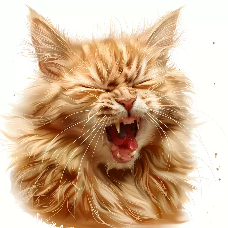 Close up emoji Sharp teeth Mouth open Fur