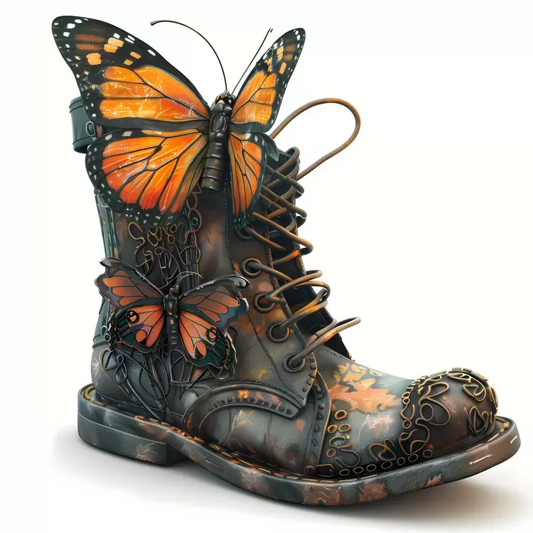 Timeless Shoe Unique Brown butterfly