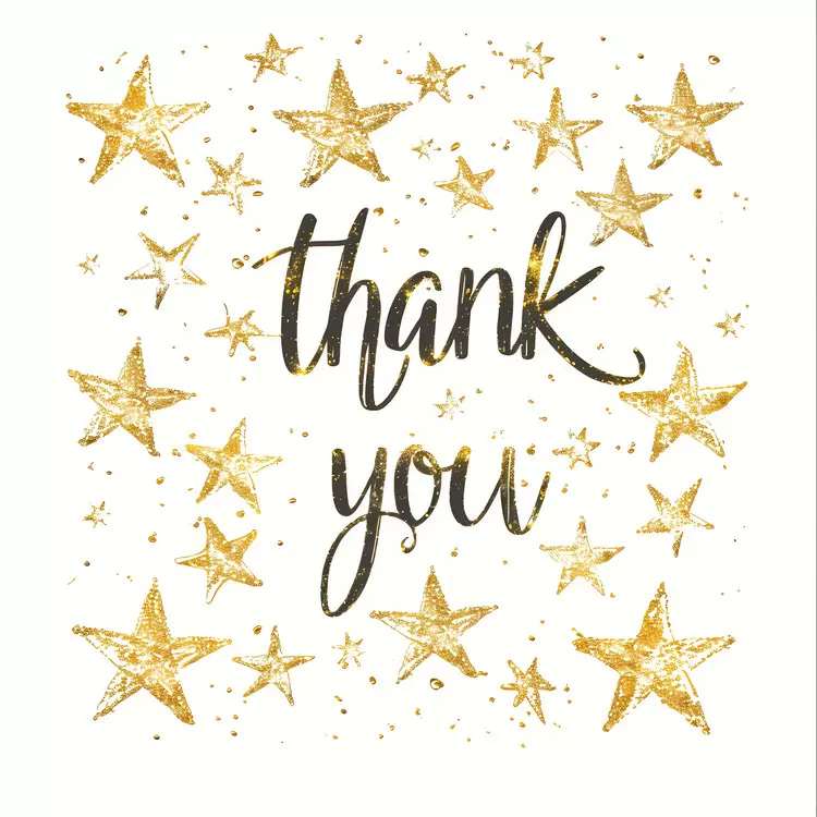 elegant stars gold minimalist thank