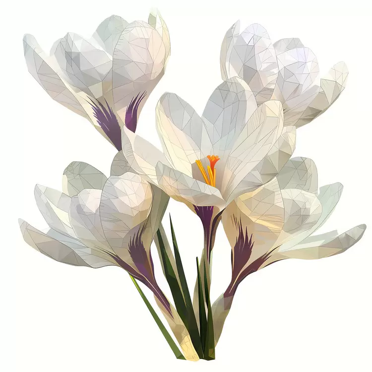 Crocus Lone Flowers Botanicals White Flowers Bouquet