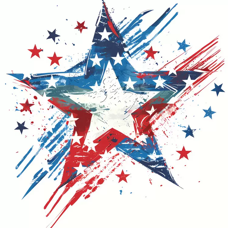stars and stripes patriotic red white and blue grated paint