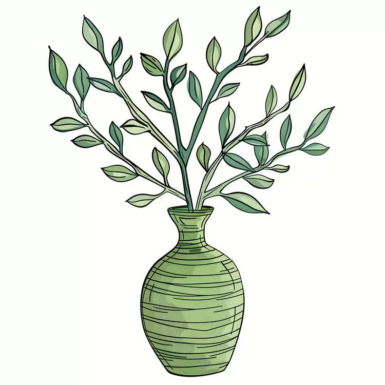 craft organic vase botanical leaves