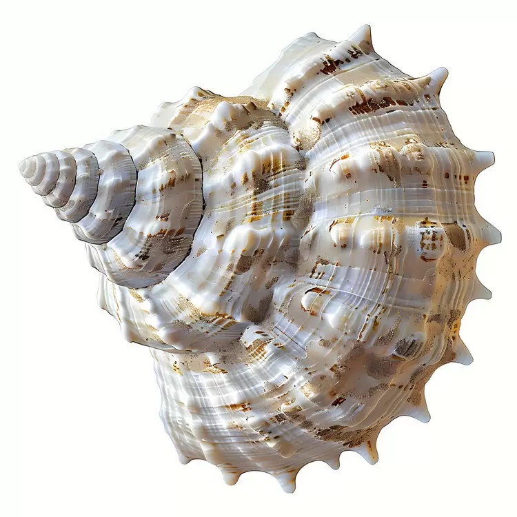 Natural Object White Background Closeup Sea Shell seashell