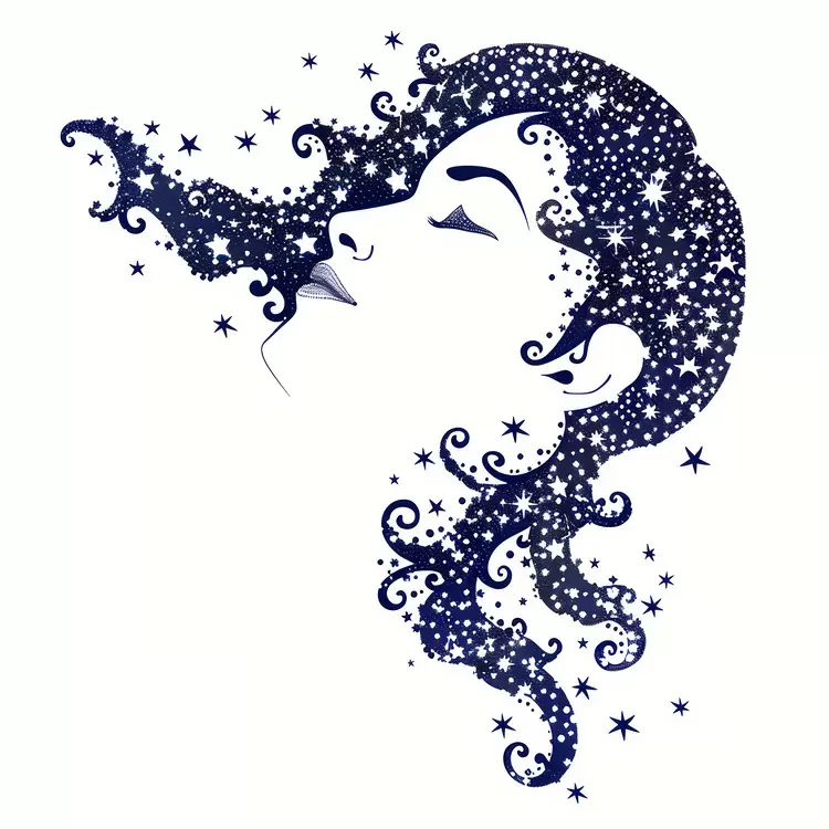 Aquarius Vector Starry night sky Silhouette