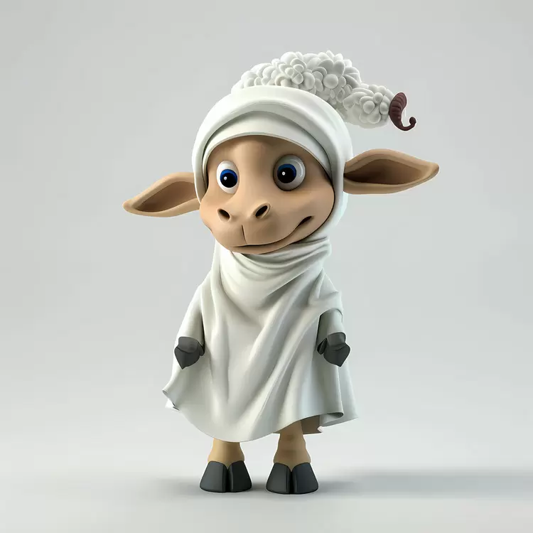 artistic cartoon animals adorable Eid al-Adha