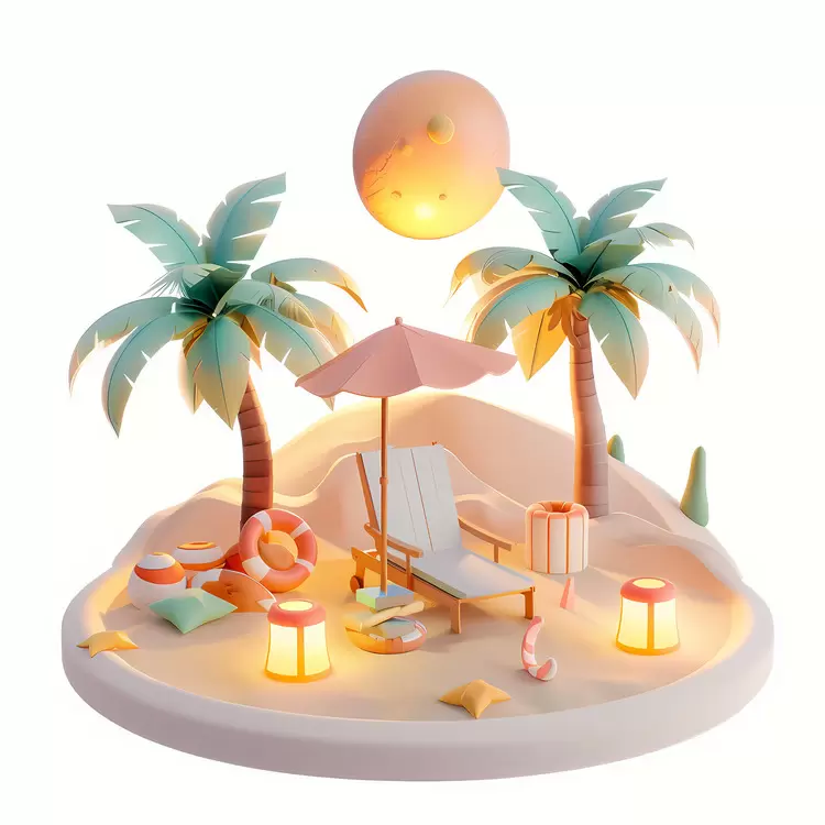 Water Sunset Relaxation Palm trees Lamp