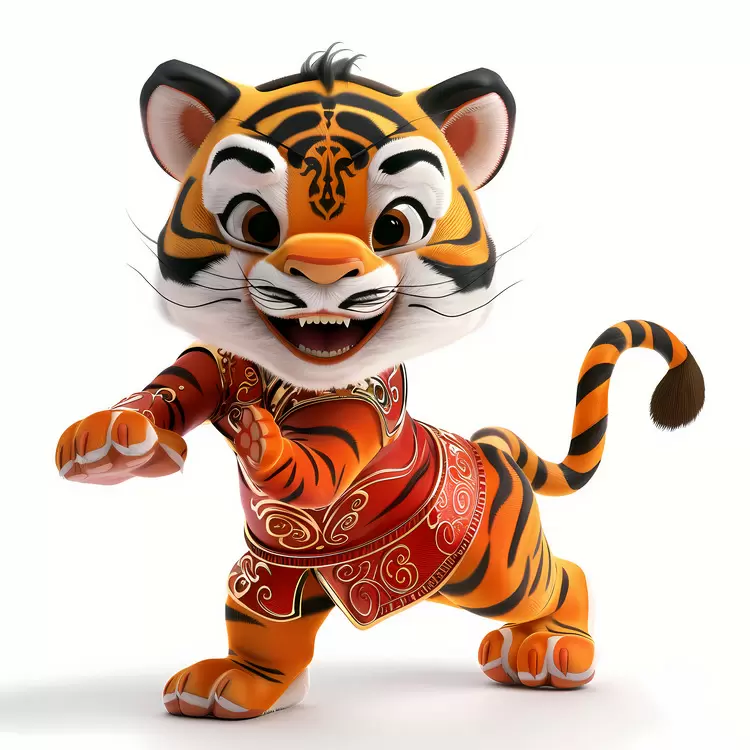 whimsical look tiger festive outfit childrens clothing asian style