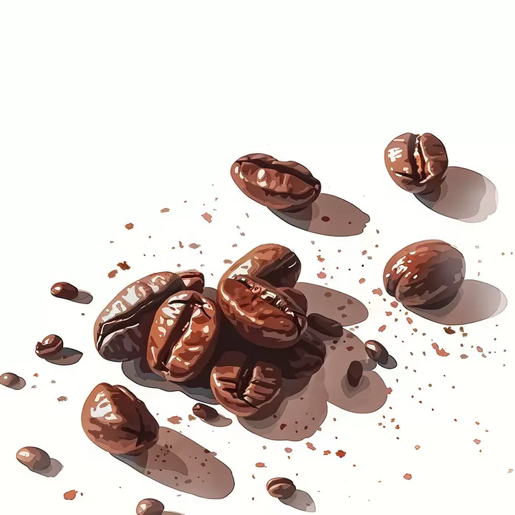 splatters seeds spilled Coffee beans