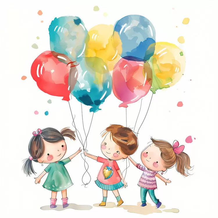 Joy Watercolor Friendly Hand holding Childrens Day