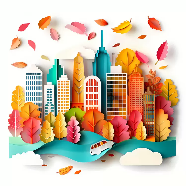 autumn Maple trees Fall foliage Urban landscape Urban canopy