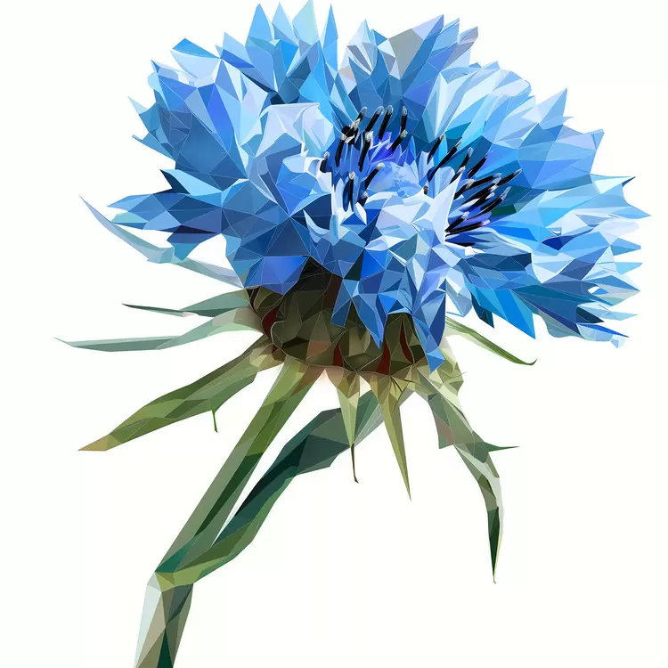 polygonal art flower low polygon art modern art fine art