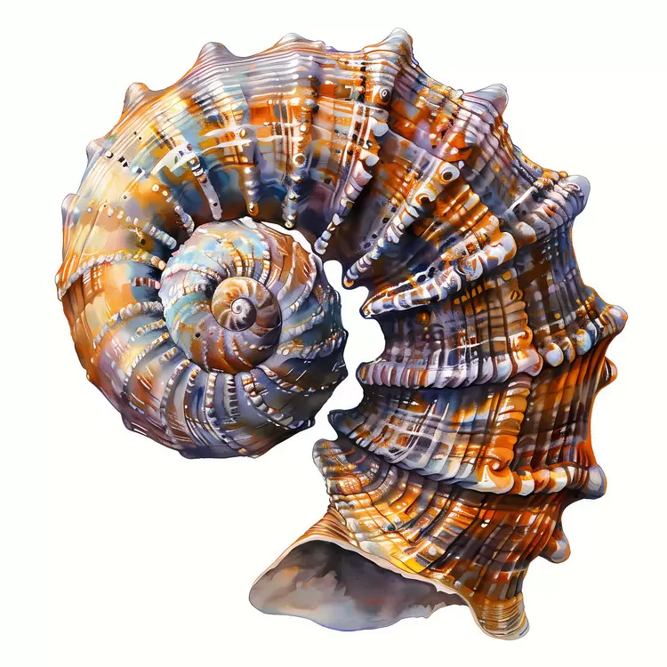 sea shell colorful patterned fluid smooth