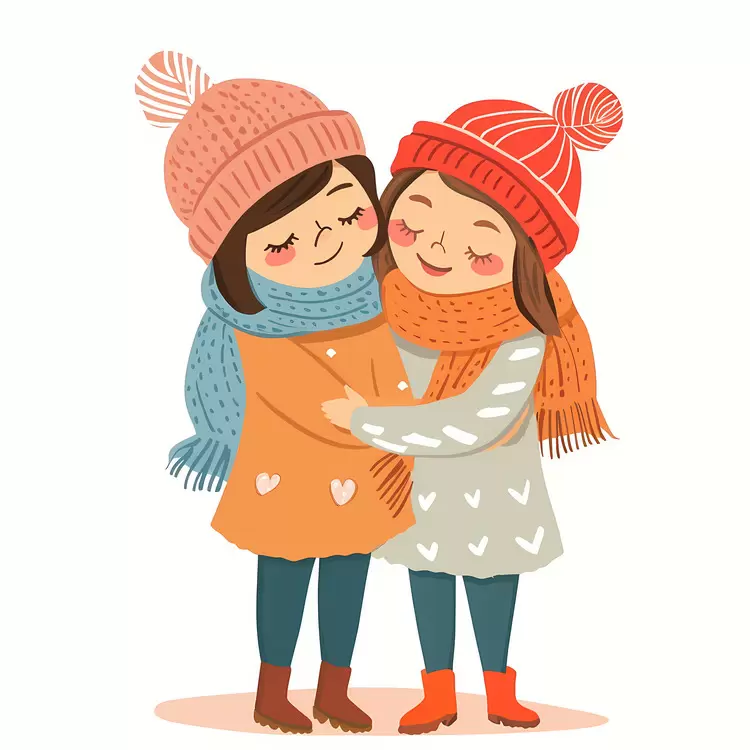 Warm Family Smiling Cartoon Cute