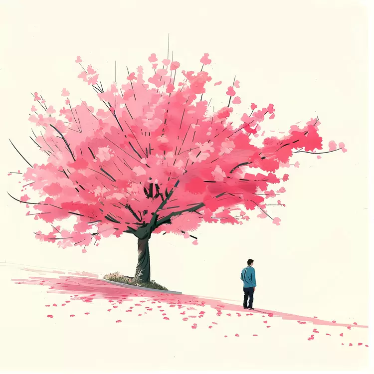 springtime pink tree tree with petals flowering tree Cherry Blossom Tree