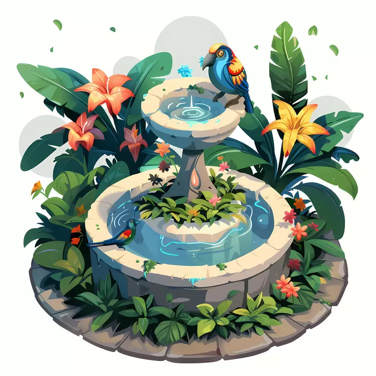 jungle tropical nature fountain water feature