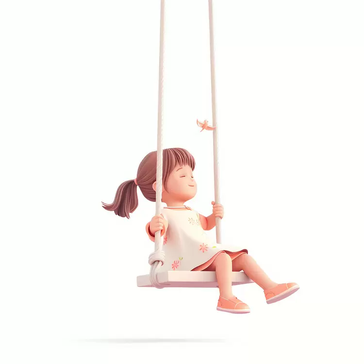 playful girl playful activities children's play swinging on a swing