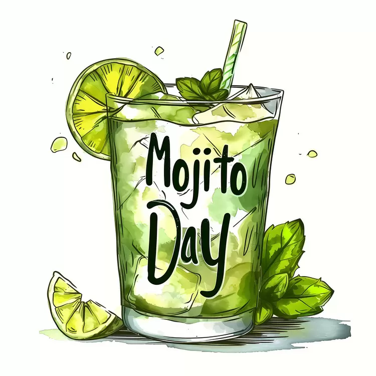 Mojito Day light green green drink cocktail for hot days lime and mint