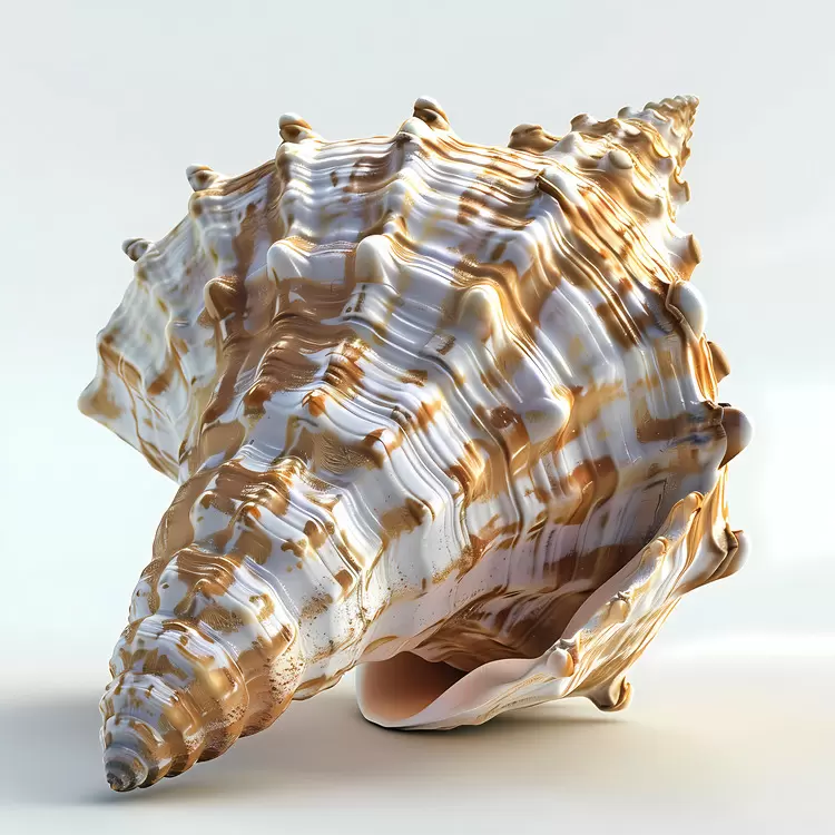 seashell coiled ocean striped natural