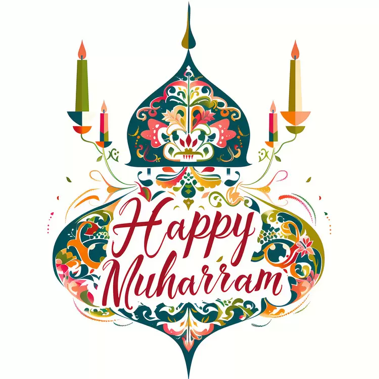 traditional ornate Happy Muharram decorative muhurram
