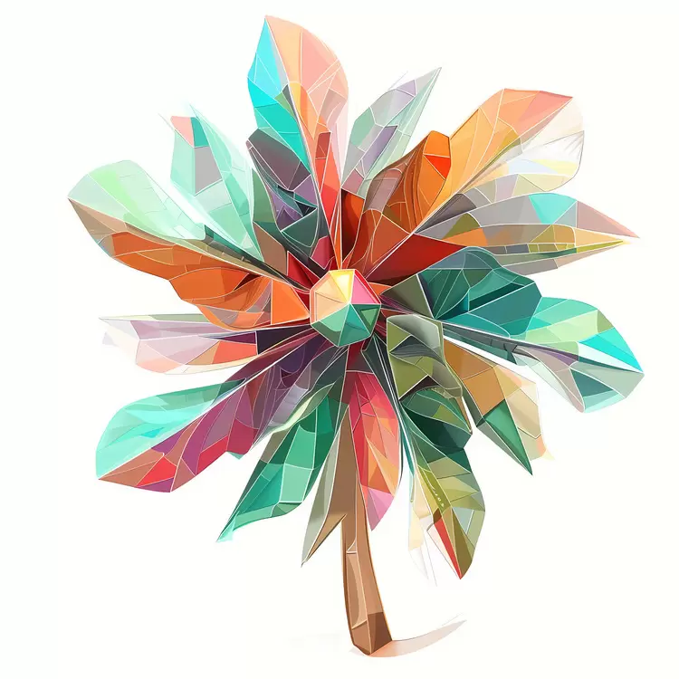 flower abstract geometric design colorful stylized