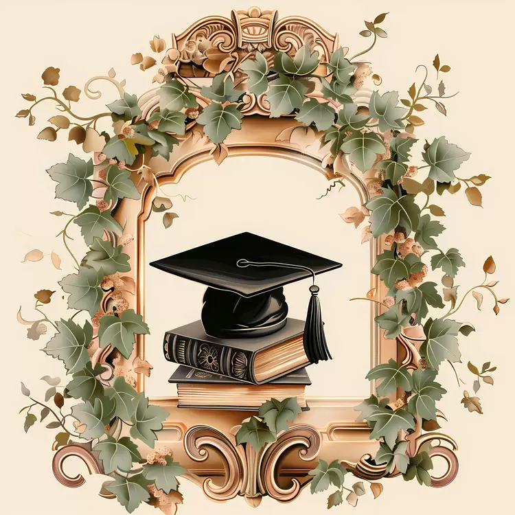 laurel wreath tassel mortarboard ivy hood