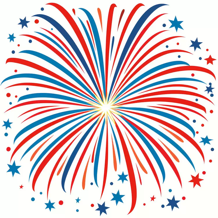 patriotic white red and blue party decoration